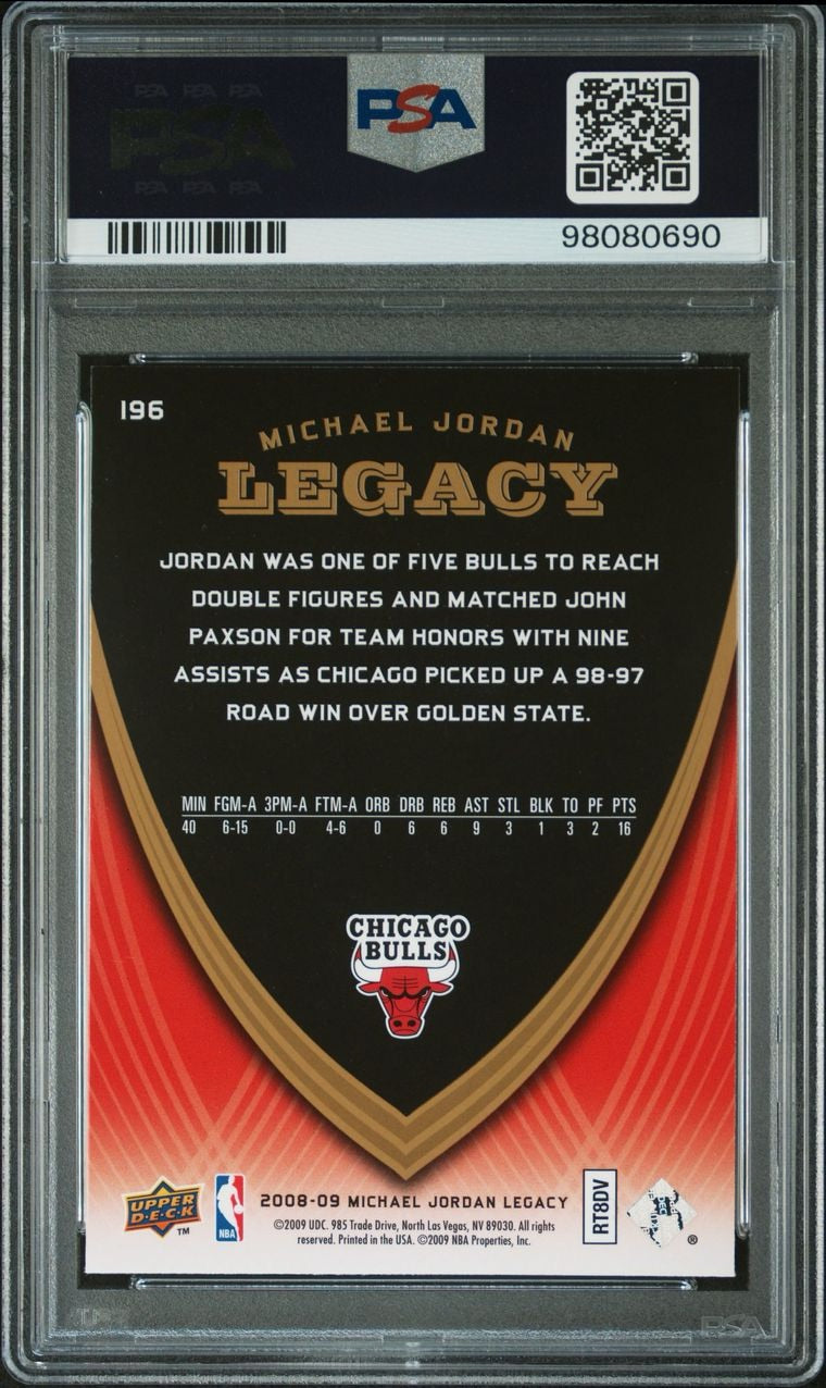 2008 UPPER DECK JORDAN LEGACY MICHAEL JORDAN #196 PSA 10 GEM MINT