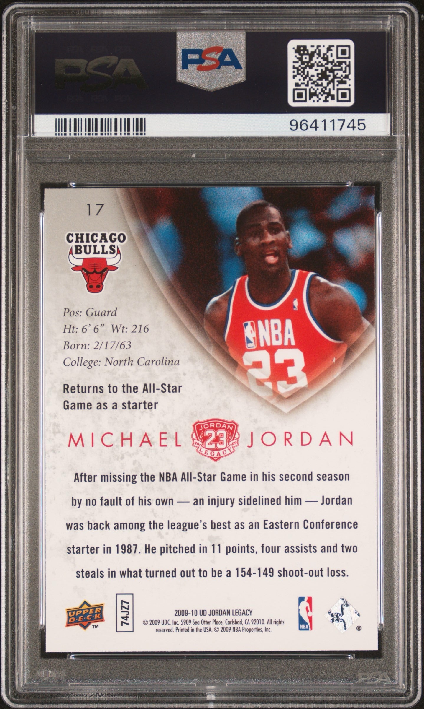 2009 UPPER DECK JORDAN LEGACY GOLD #17 MICHAEL JORDAN GOLD PSA 10 GEM MINT