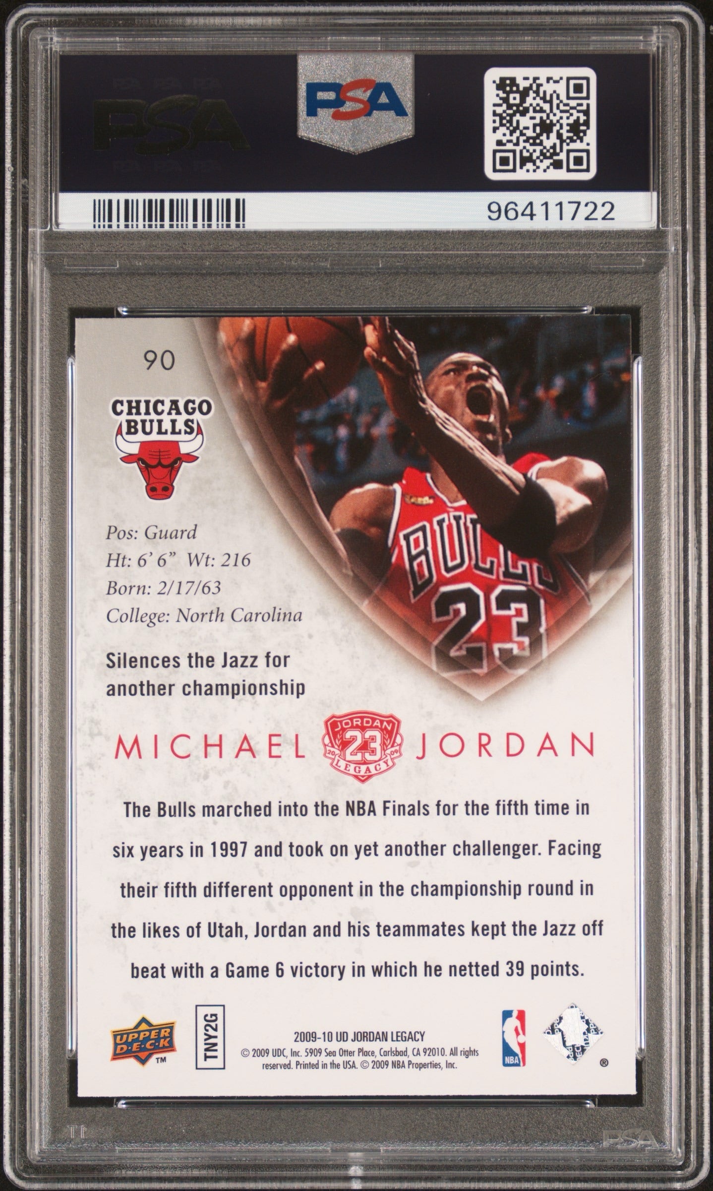 2009 UPPER DECK JORDAN LEGACY GOLD #90 MICHAEL JORDAN GOLD PSA 10 GEM MINT