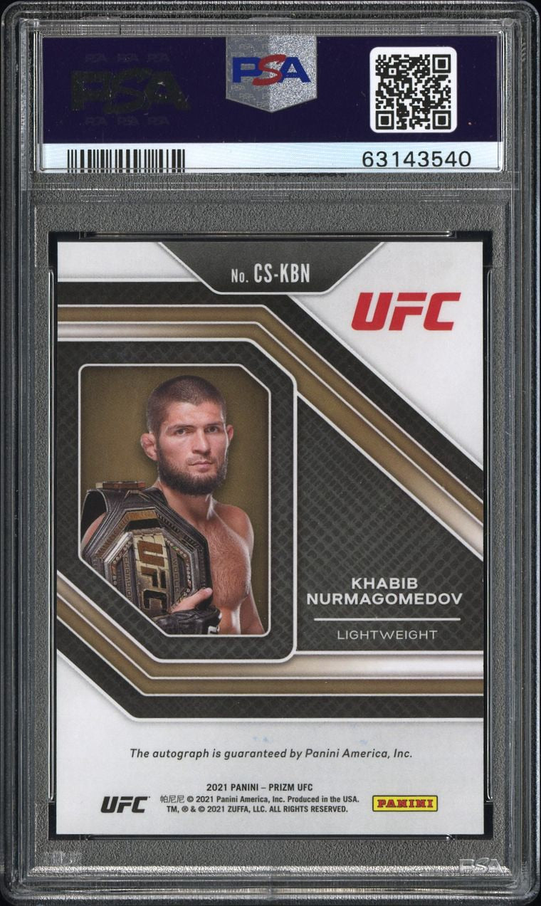 2021 Khabib Nurmagomedov Panini Prizm Ufc Champion Signatures Auto PSA 10 Gem Mint