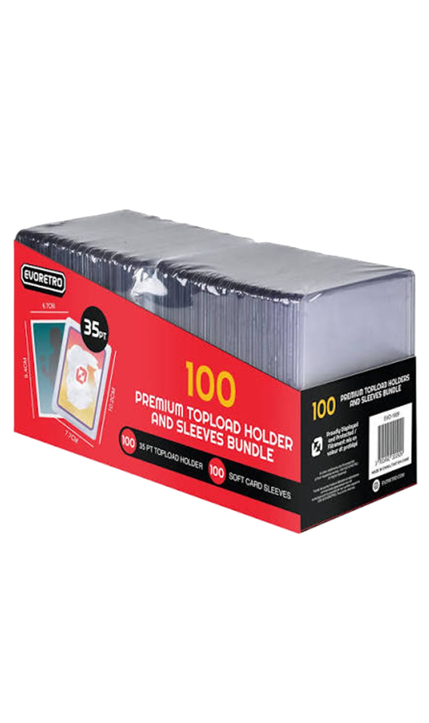 Evo Retro 100 Regular 3X4 Top Loaders & 100 Soft Sleeves Bundle