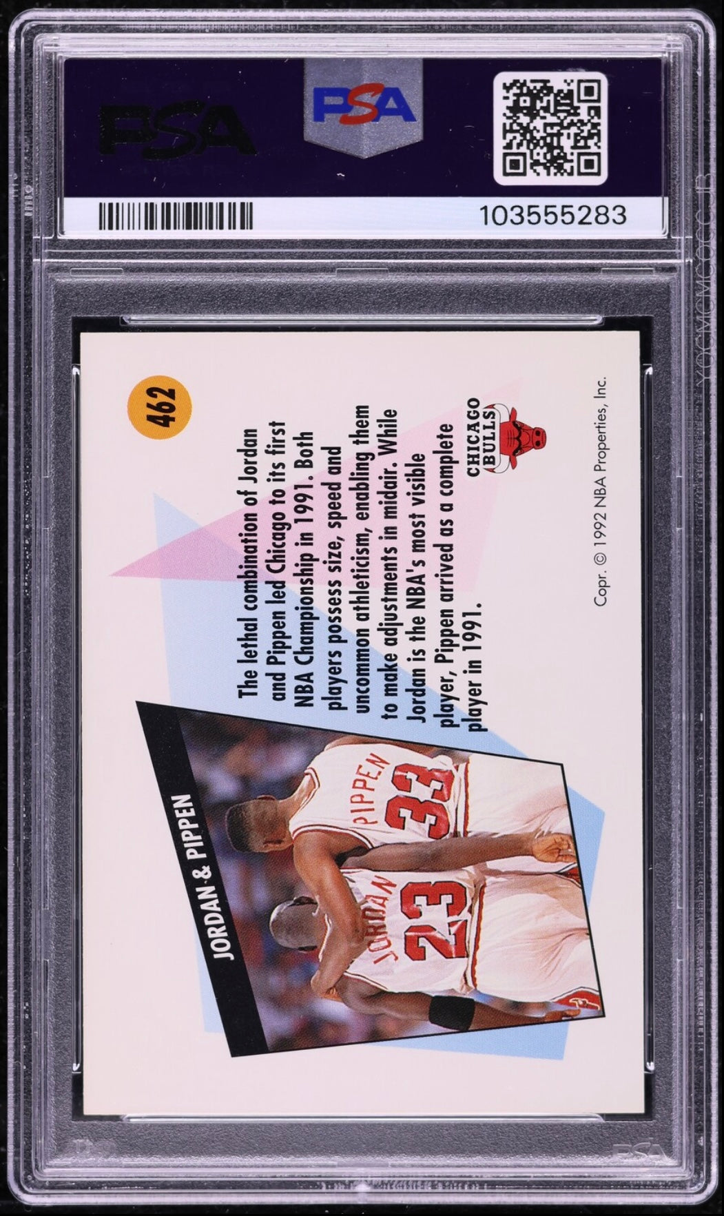 1991 Skybox #462 M.Jordan/S.Pippen PSA 10 Gem Mint