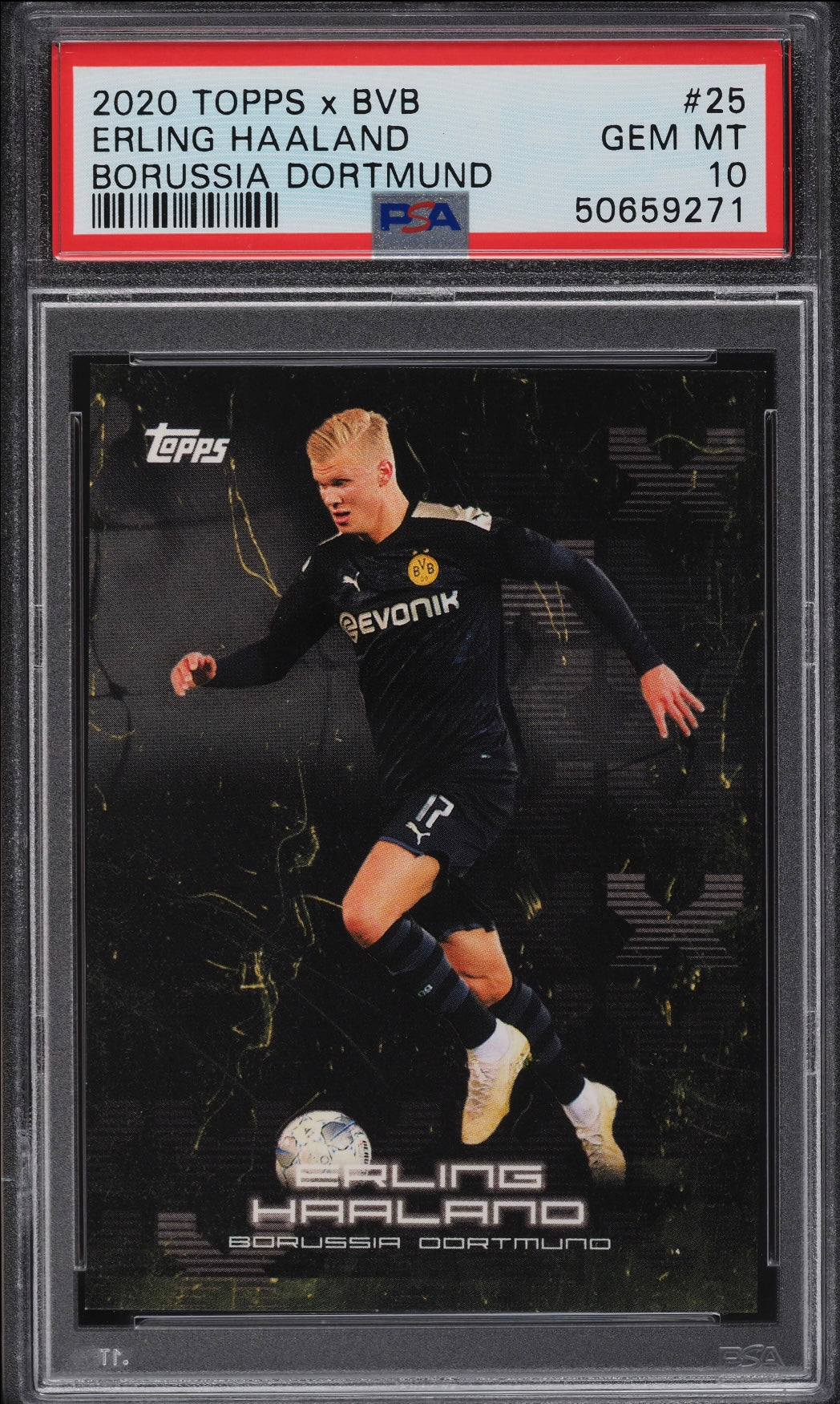 2020 Topps X Bvb Borussia Dortmund #25 Erling Haaland Rookie PSA 10 Gem Mint (Serial 271)
