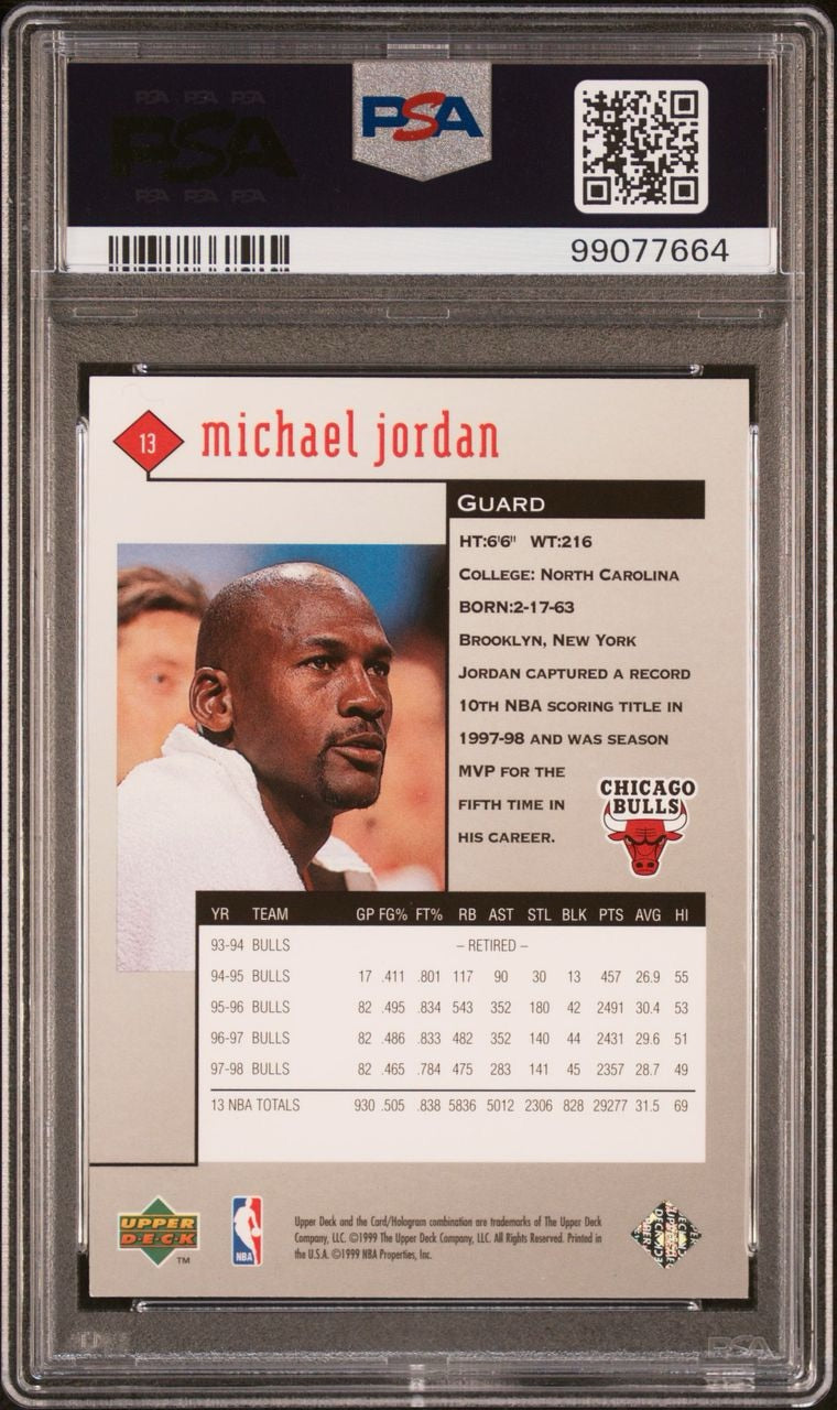 1998 Upper Deck Black Diamond Single Michael Jordan #13 PSA 10 Gem Mint