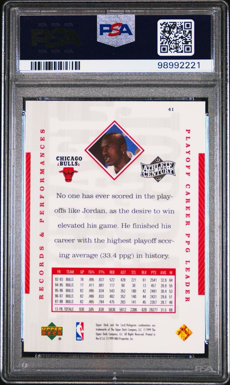 1999 Upper Deck Athlete Of The Century Michael Jordan #41 PSA 10 Gem Mint