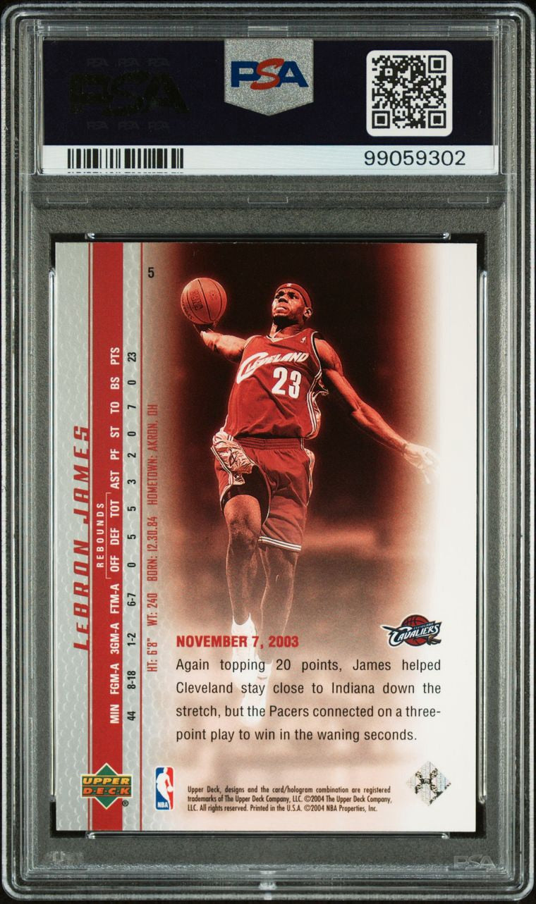 2003 Upper Deck Lebron James Phenomenal Beginnings Lebron James #5 Rookie PSA 10 Gem Mint