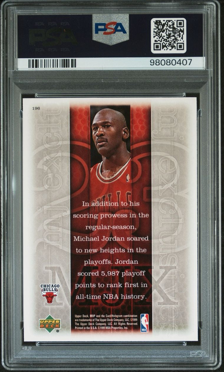 1999 Upper Deck Mvp Michael Jordan #196 PSA 10 Gem Mint