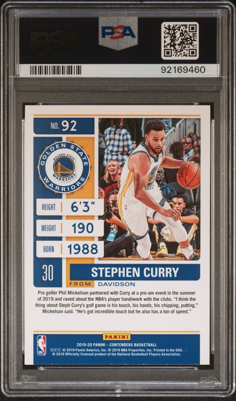 2019 Panini Contenders Stephen Curry #92 PSA 10 Gem Mint