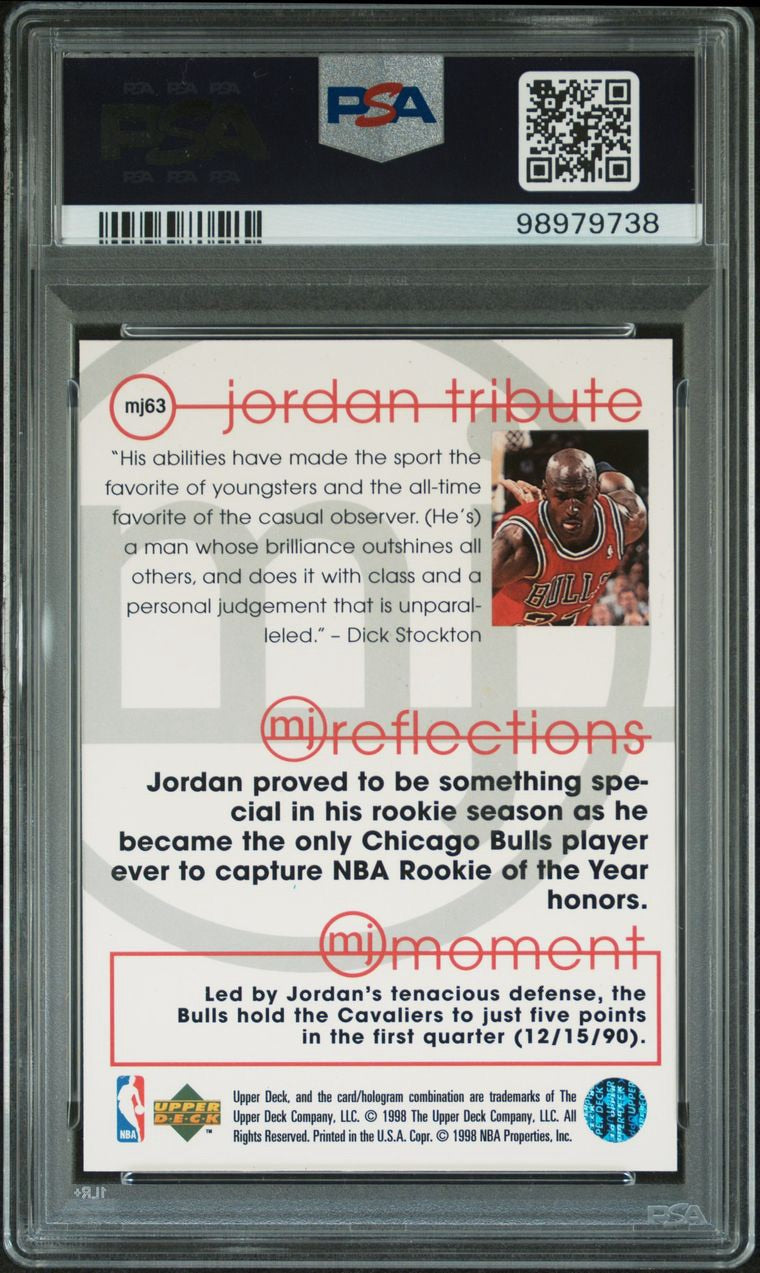 1998 Upper Deck Jordan Tribute MJ Reflections Michael Jordan #MJ63 PSA 10 Gem Mint