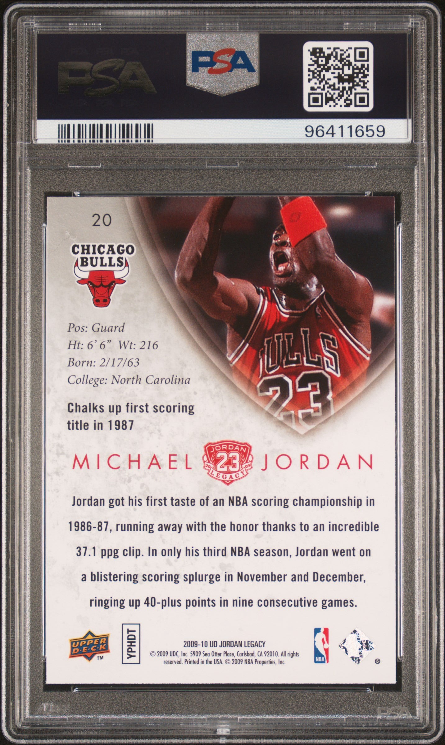 2009 Upper Deck Jordan Legacy Gold #20 Michael Jordan Gold PSA 10 Gem Mint