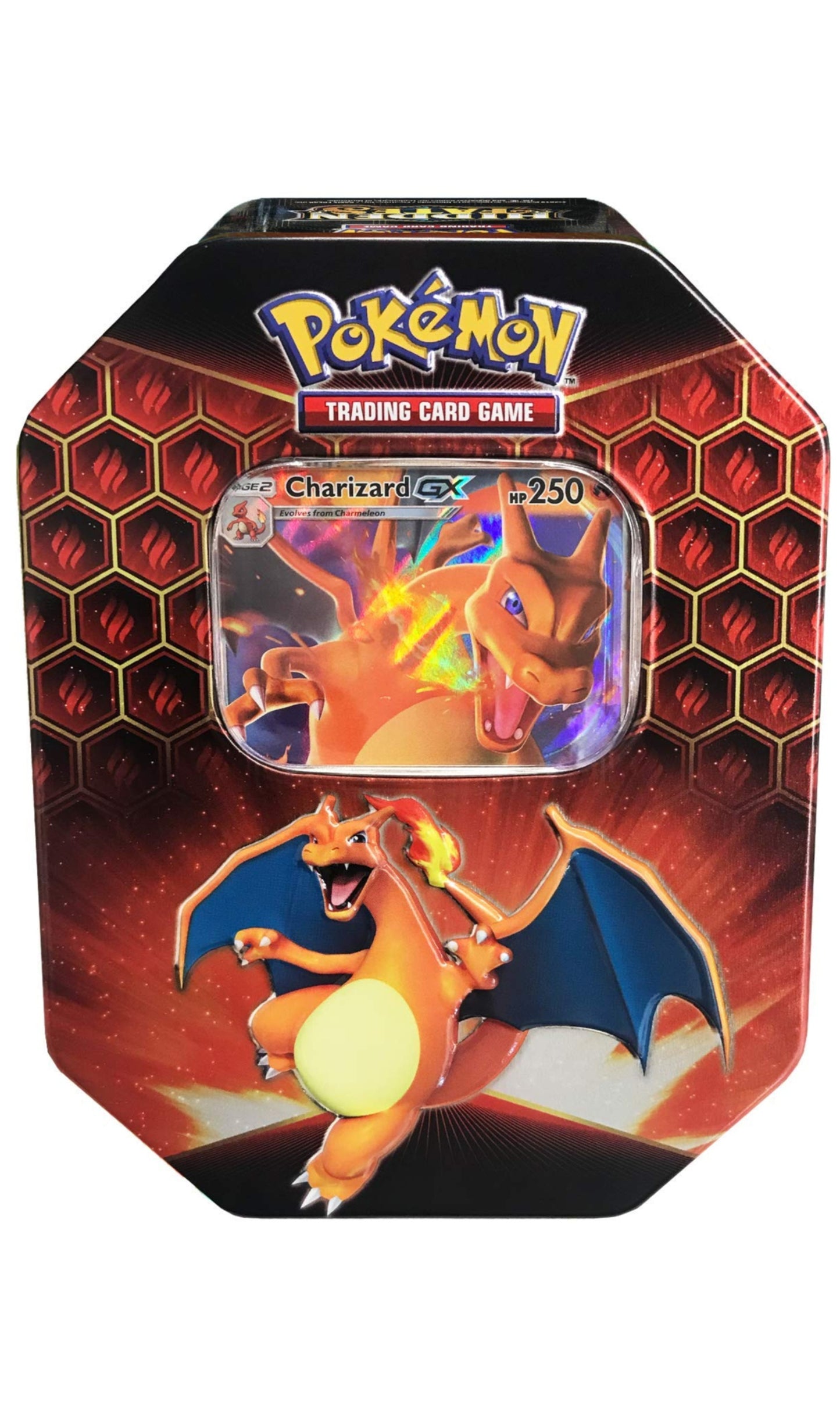 POKEMON TCG HIDDEN FATES TIN WITH CHARIZARD GX & 4X PACKS (NEW SEALED)