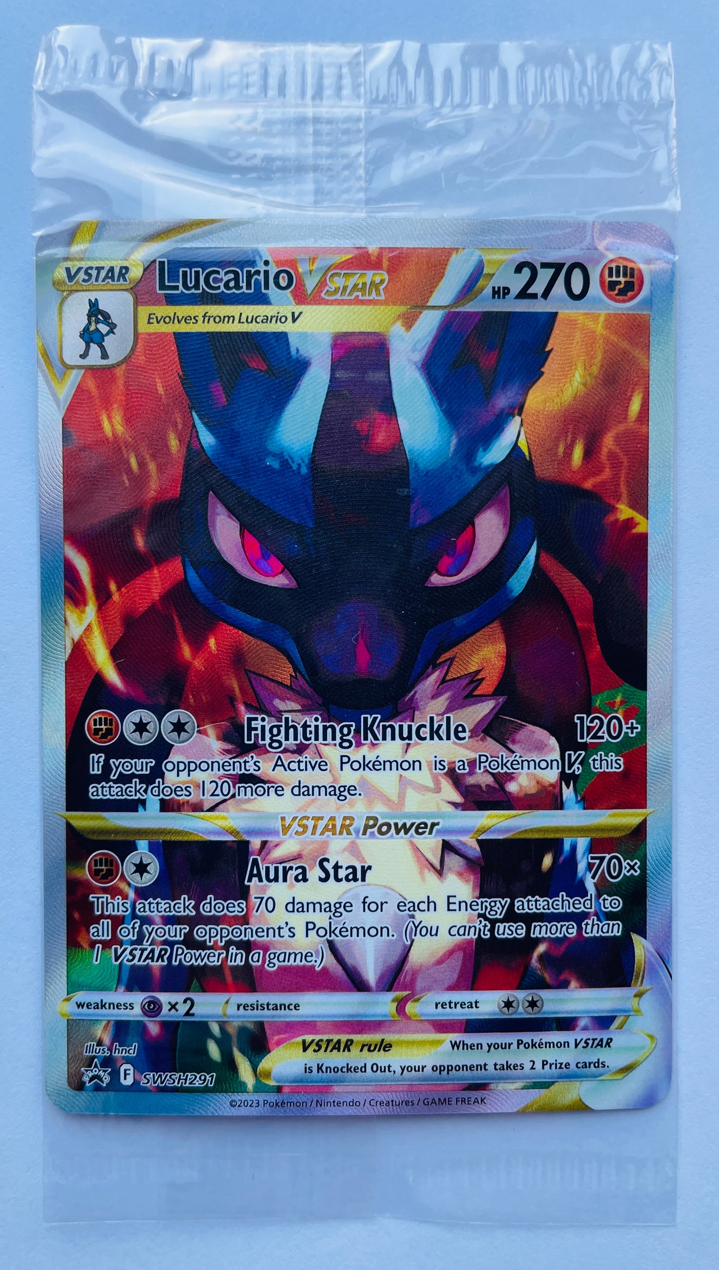 POKEMON TCG LUCARIO V STAR SWSH291 HOLO PROMO SWORD & SHIELD (NEW SEALED)