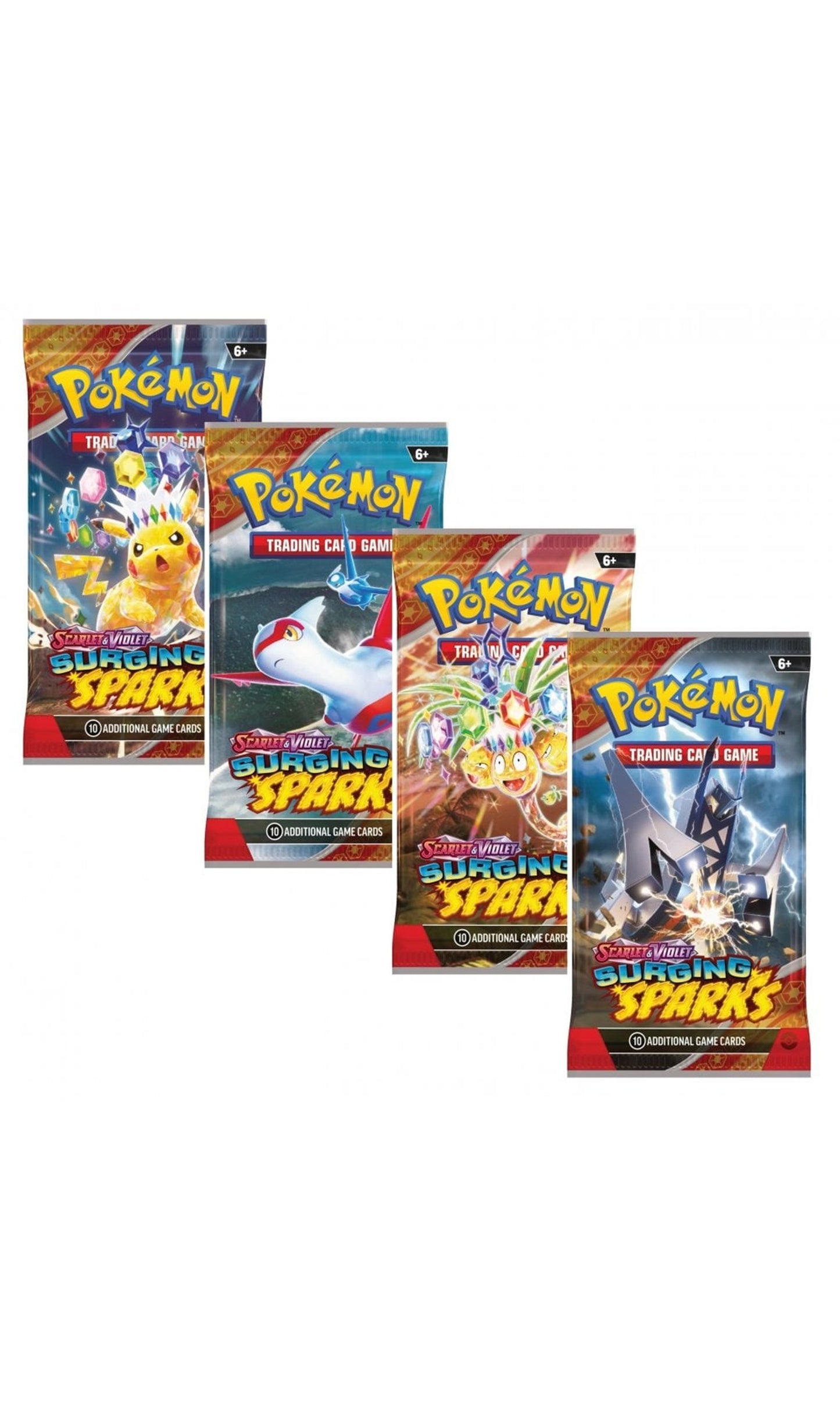 Pokemon TCG Scarlet & Violet Surging Sparks 4 Packs Art Set (New Sealed)