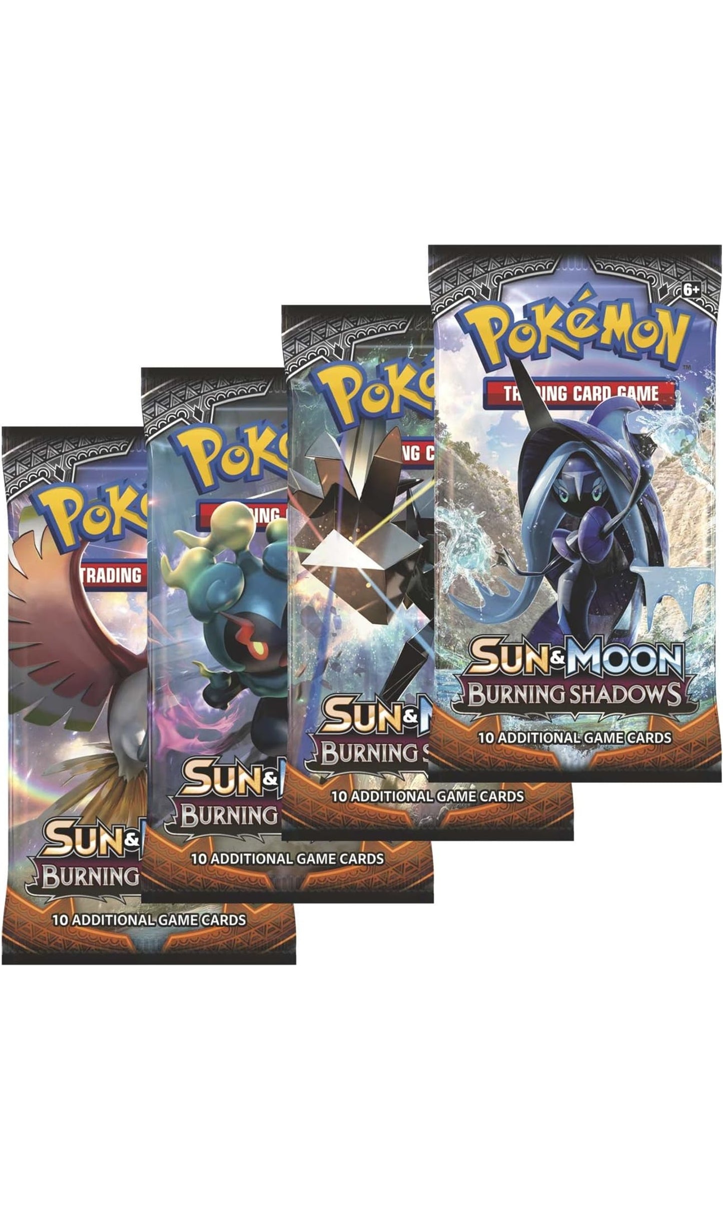Pokemon TCG Sun And Moon Burning Shadows Booster 4 Packs Art Set (New Sealed)