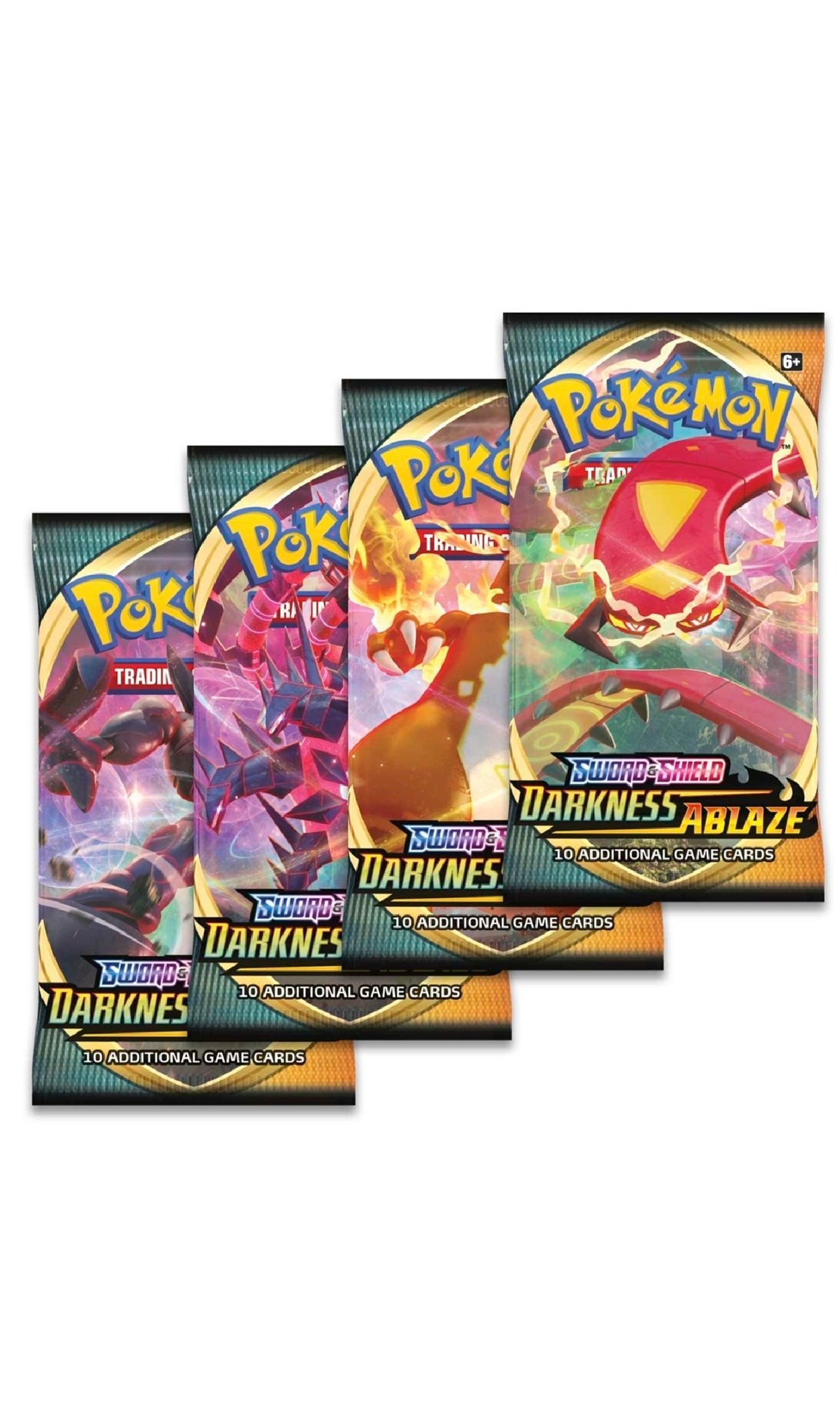 Pokemon TCG Sword & Shield Darkness Ablaze Art Set 4 Packs (New Sealed)