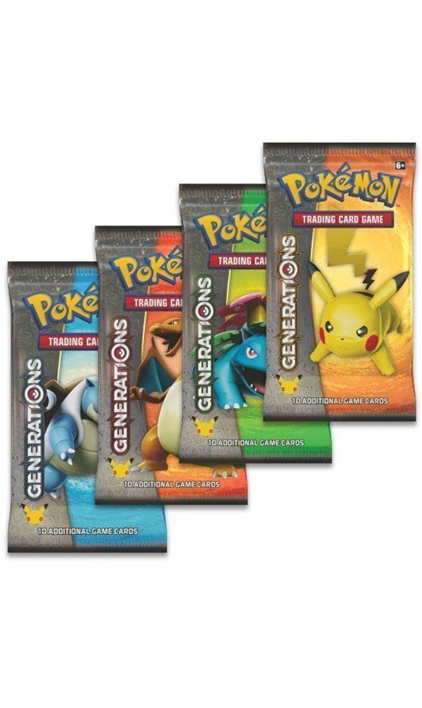 Pokemon TCG Generations 20th Anniversary Booster 4X Packs Art Set (New Sealed) Super Rare