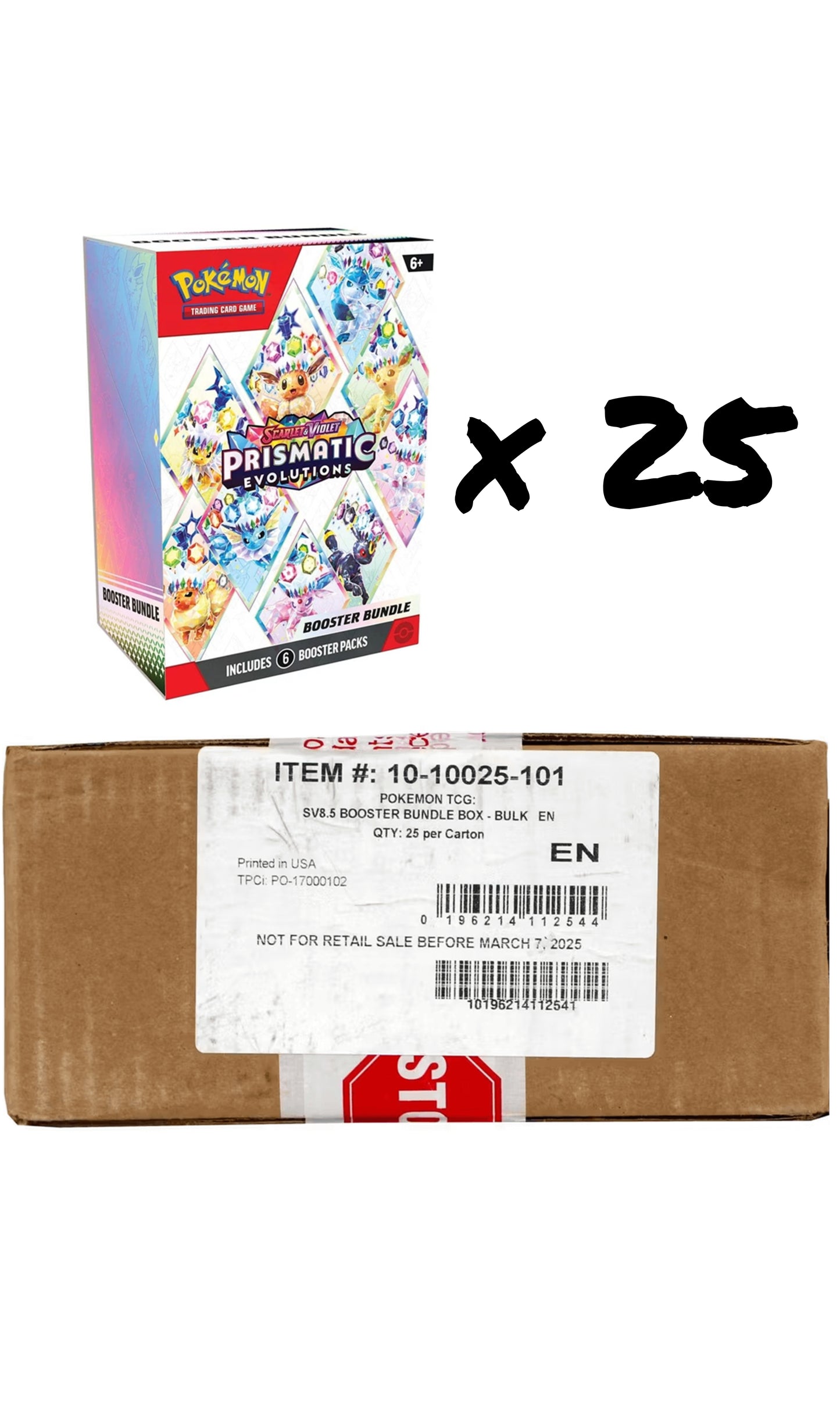 Pokemon TCG Prismatic Evolutions Booster Bundle Box Case of 25X Boxes (New Sealed)
