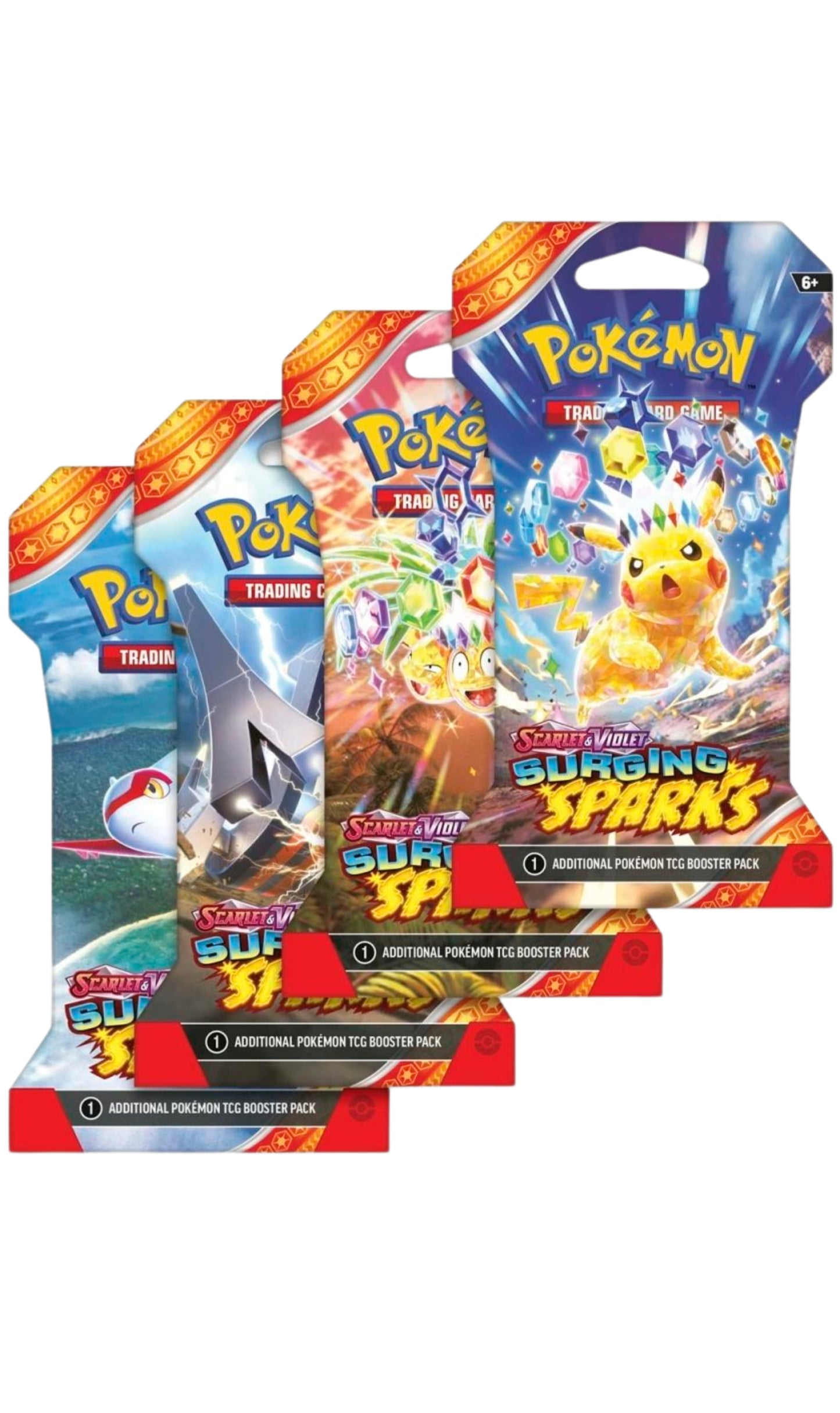 Pokemon TCG Scarlet & Violet Surging Sparks Sleeved Art Set 4X Packs (New Sealed)