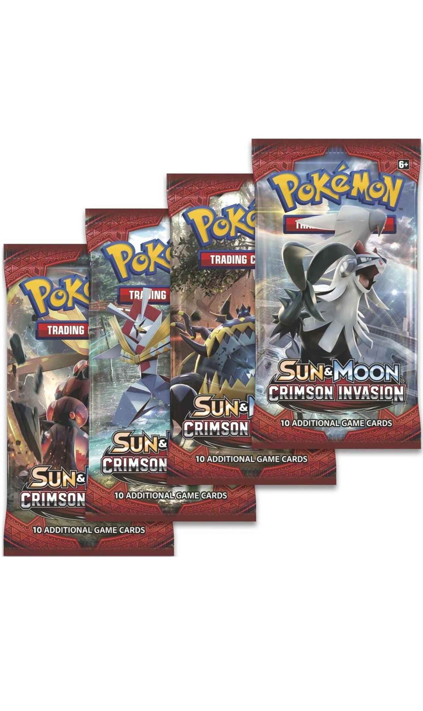 Pokemon TCG Sun & Moon Crimson Invasion 4X Packs Art Set (New Sealed)