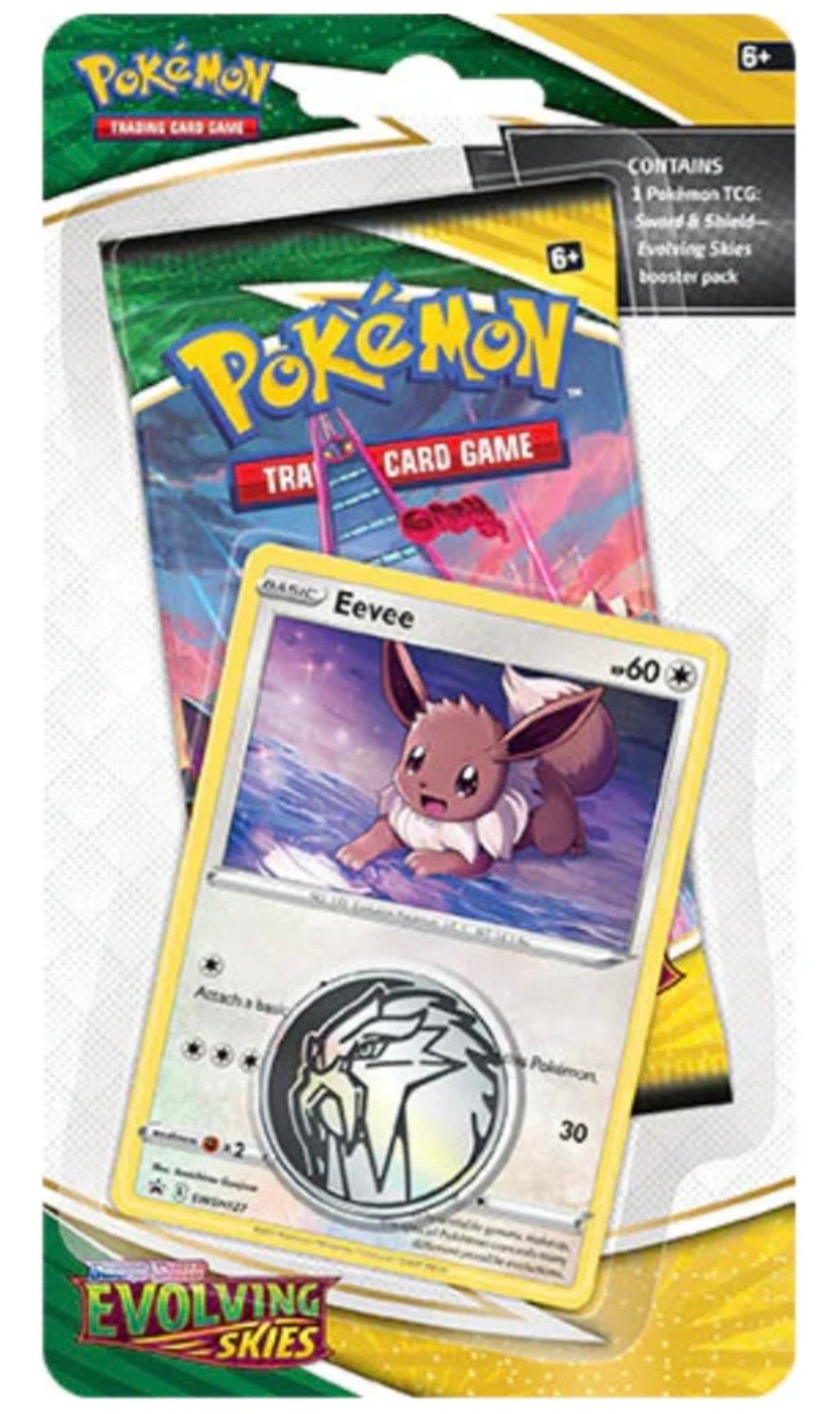 Pokemon TCG Sword & Shield Evolving Skies 1X Pack Blister + Eevee Promo (New Sealed)