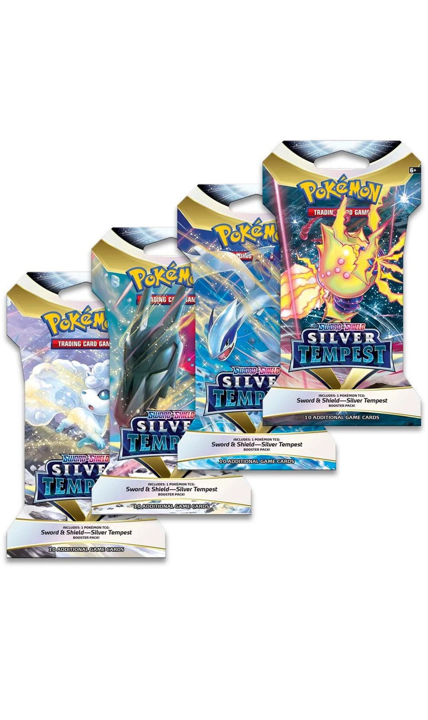 Pokemon TCG Sword & Shield Silver Tempest Sleeved Art Set 4X Packs (New Sealed)