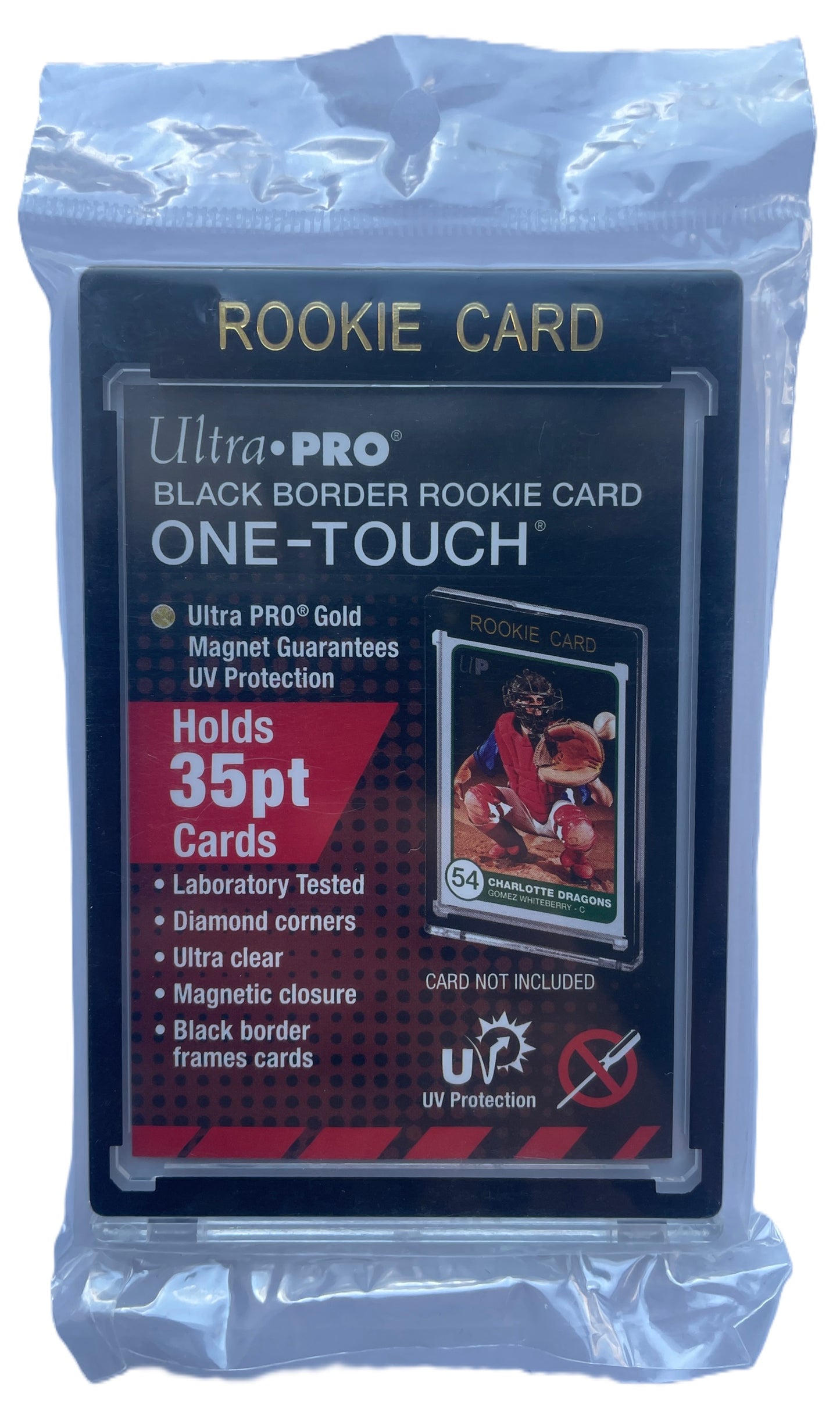 ULTRA PRO BLACK 35pt ONE TOUCH CARD PROTECTOR WITH ROOKIE CARD LOGO