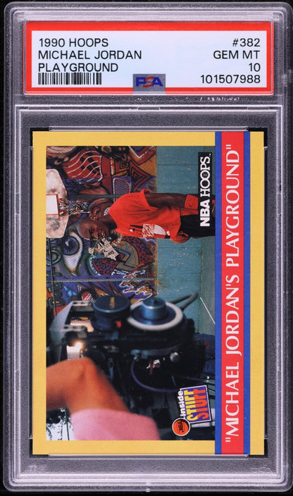 1990 HOOPS #382 MICHAEL JORDAN PLAYGROUND PSA 10 GEM MINT