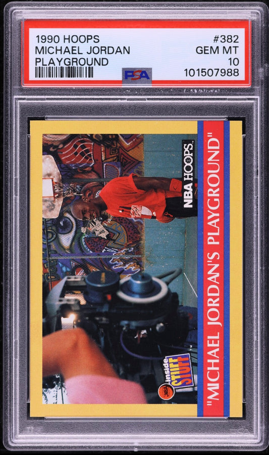 1990 HOOPS #382 MICHAEL JORDAN PLAYGROUND PSA 10 GEM MINT