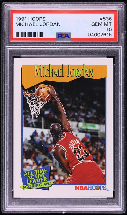 1991 HOOPS #536 MICHAEL JORDAN PSA 10 GEM MINT