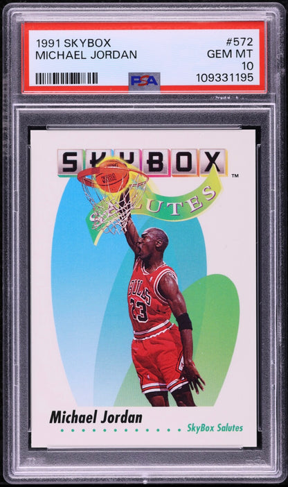 1991 SKYBOX #572 MICHAEL JORDAN PSA 10 GEM MINT