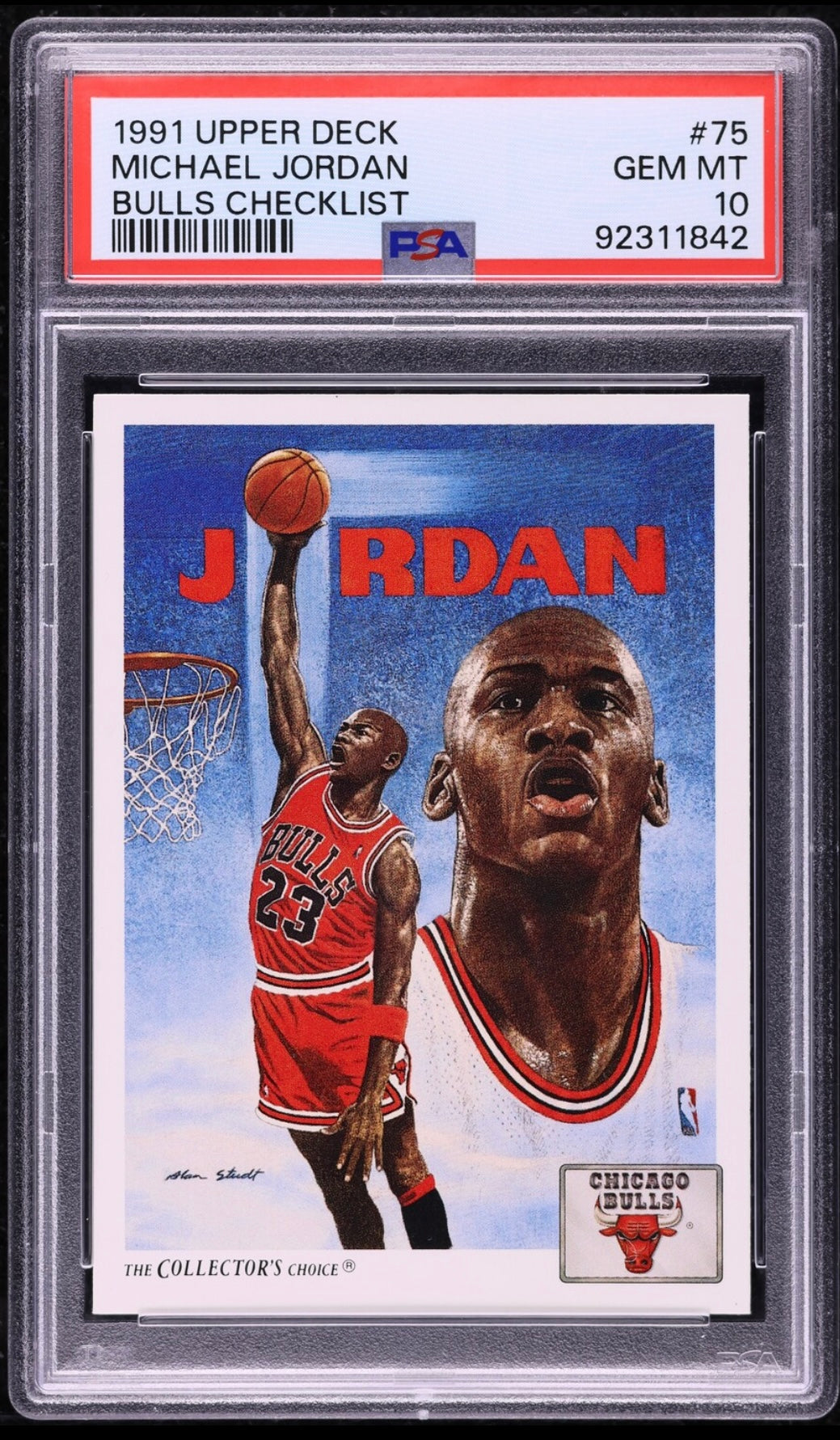 1991 UPPER DECK #75 MICHAEL JORDAN BULLS CHECKLIST PSA 10 GEM MINT