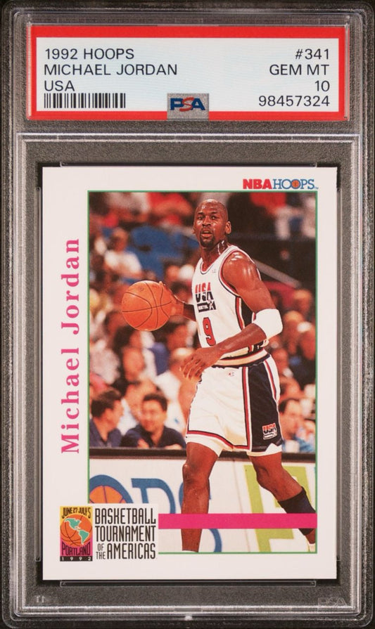 1992 HOOPS TEAM USA MICHAEL JORDAN #341 PSA 10 GEM MINT