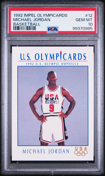 1992 IMPEL OLYMPICARDS BASKETBALL MICHAEL JORDAN #12 PSA 10 GEM MINT