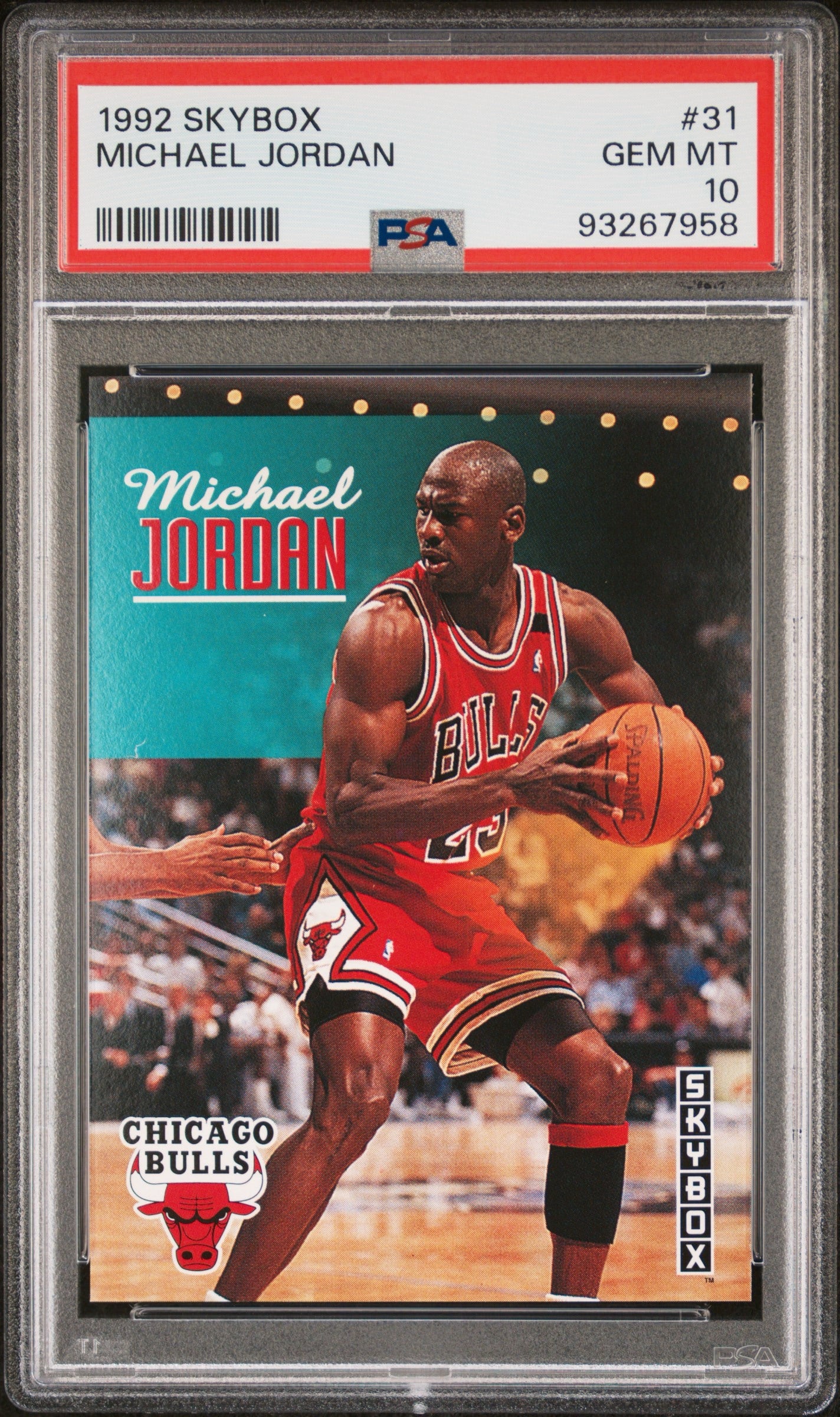 1992 SKYBOX #31 MICHAEL JORDAN PSA 10 GEM MINT - 1