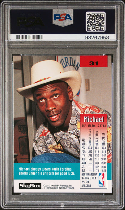 1992 SKYBOX #31 MICHAEL JORDAN PSA 10 GEM MINT - 2