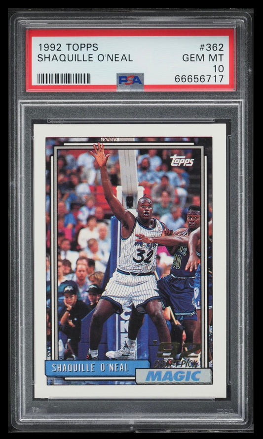 1992 TOPPS #362 SHAQUILLE O'NEAL ROOKIE PSA 10 GEM MINT