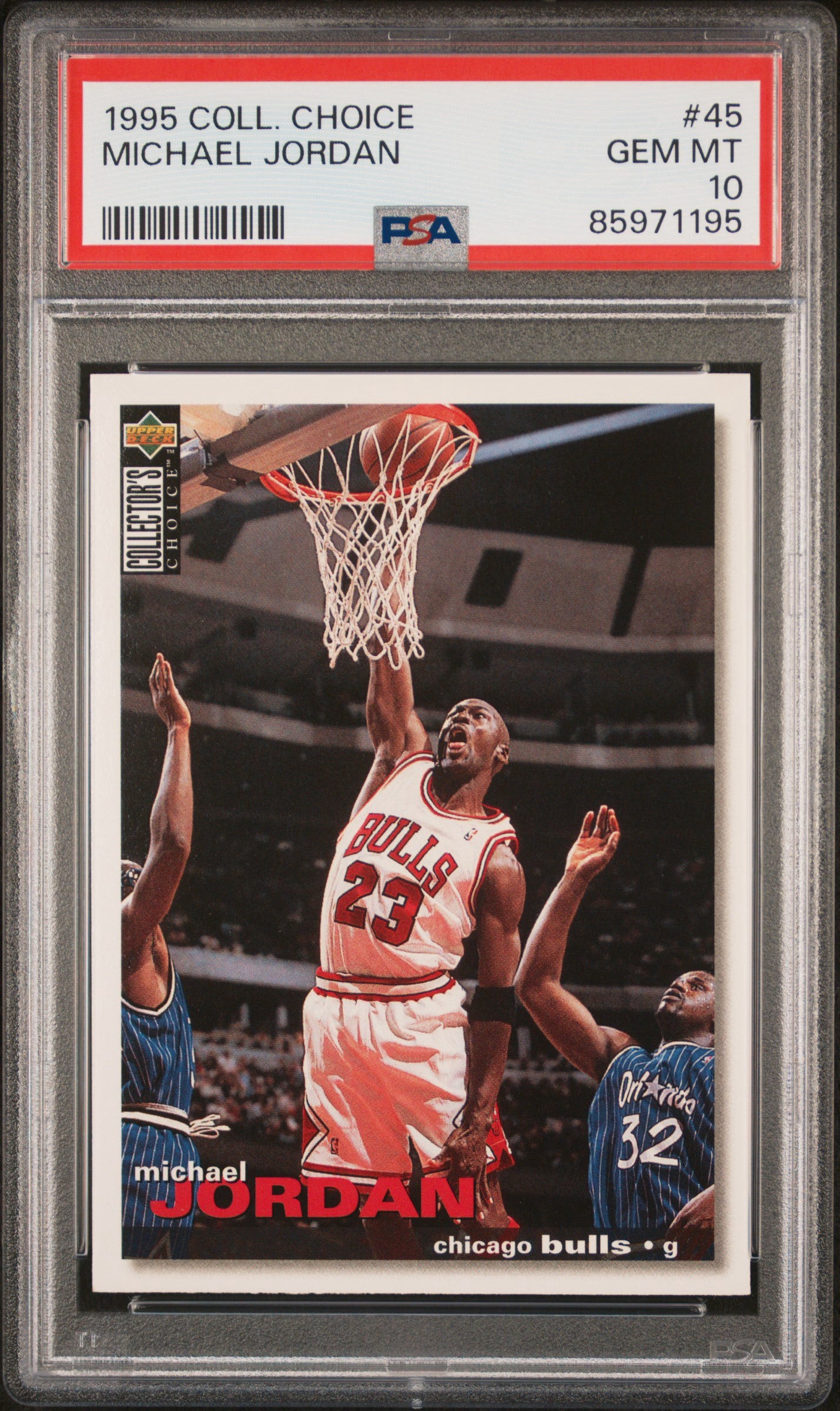 1995 COLLECTOR'S CHOICE #45 MICHAEL JORDAN PSA 10 GEM MINT - 1