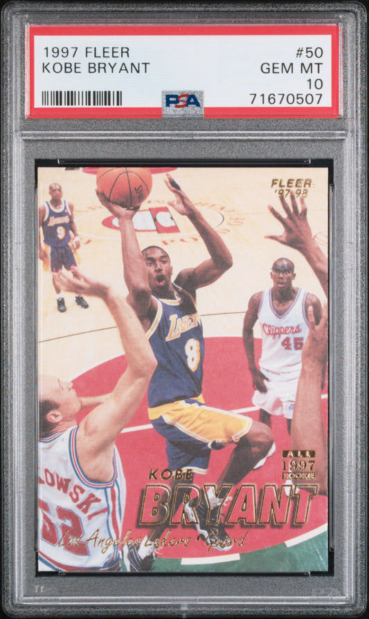 1997 FLEER #50 KOBE BRYANT PSA 10 GEM MINT - 1