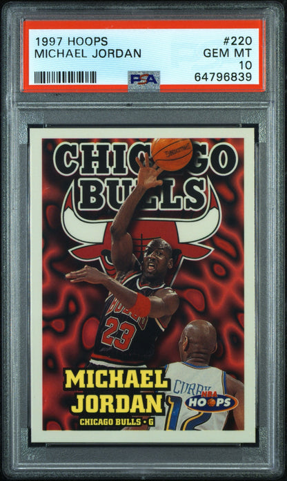 1997 HOOPS #220 MICHAEL JORDAN PSA 10 GEM MINT - 1
