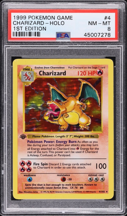 1999 POKEMON GAME #4 CHARIZARD-HOLO 1ST EDITION PSA 8 NM-MT - 1