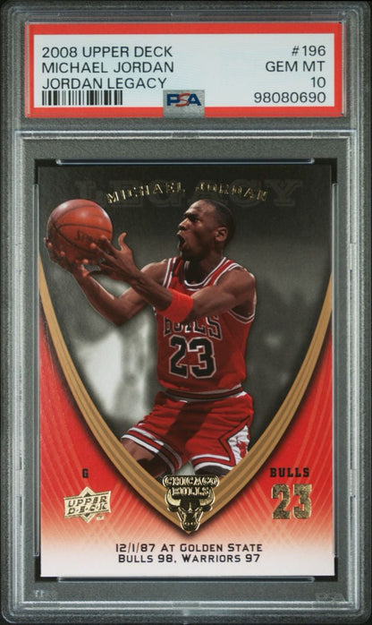 2008 UPPER DECK JORDAN LEGACY MICHAEL JORDAN #196 PSA 10 GEM MINT
