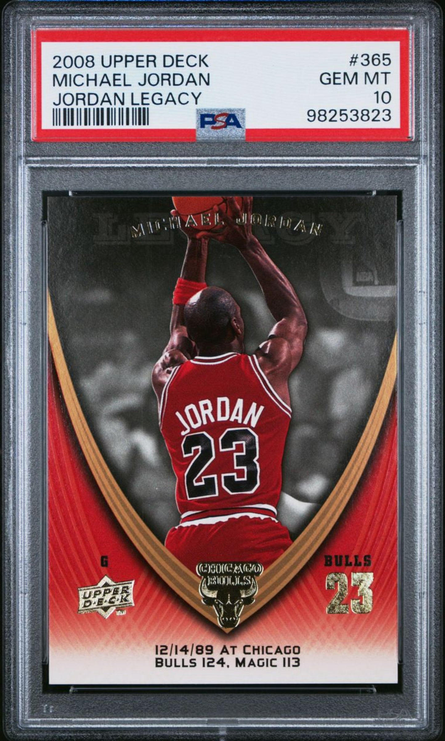2008 UPPER DECK JORDAN LEGACY MICHAEL JORDAN #365 PSA 10 GEM MINT