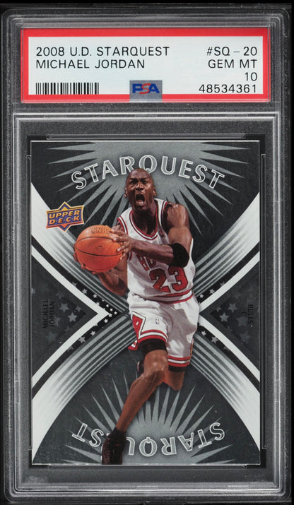 2008 UPPER DECK STARQUEST #SQ-20 MICHAEL JORDAN PSA 10 GEM MINT - 1