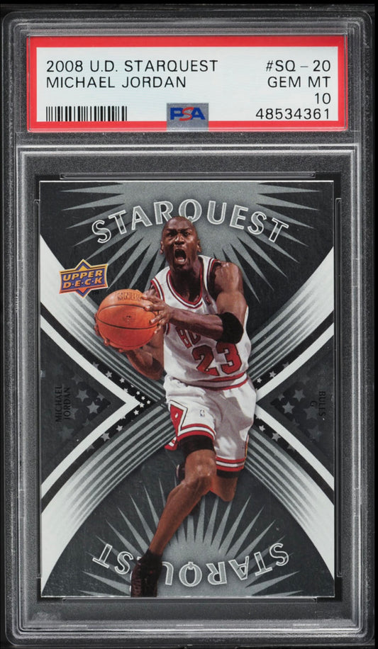 2008 UPPER DECK STARQUEST #SQ-20 MICHAEL JORDAN PSA 10 GEM MINT - 1