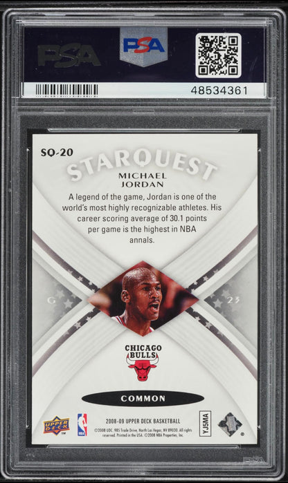 2008 UPPER DECK STARQUEST #SQ-20 MICHAEL JORDAN PSA 10 GEM MINT - 2