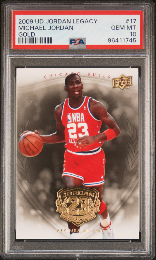 2009 UPPER DECK JORDAN LEGACY GOLD #17 MICHAEL JORDAN GOLD PSA 10 GEM MINT