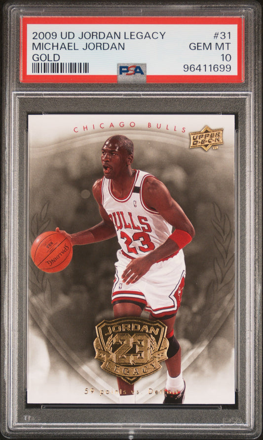 2009 UPPER DECK JORDAN LEGACY GOLD #31 MICHAEL JORDAN GOLD PSA 10 GEM MINT