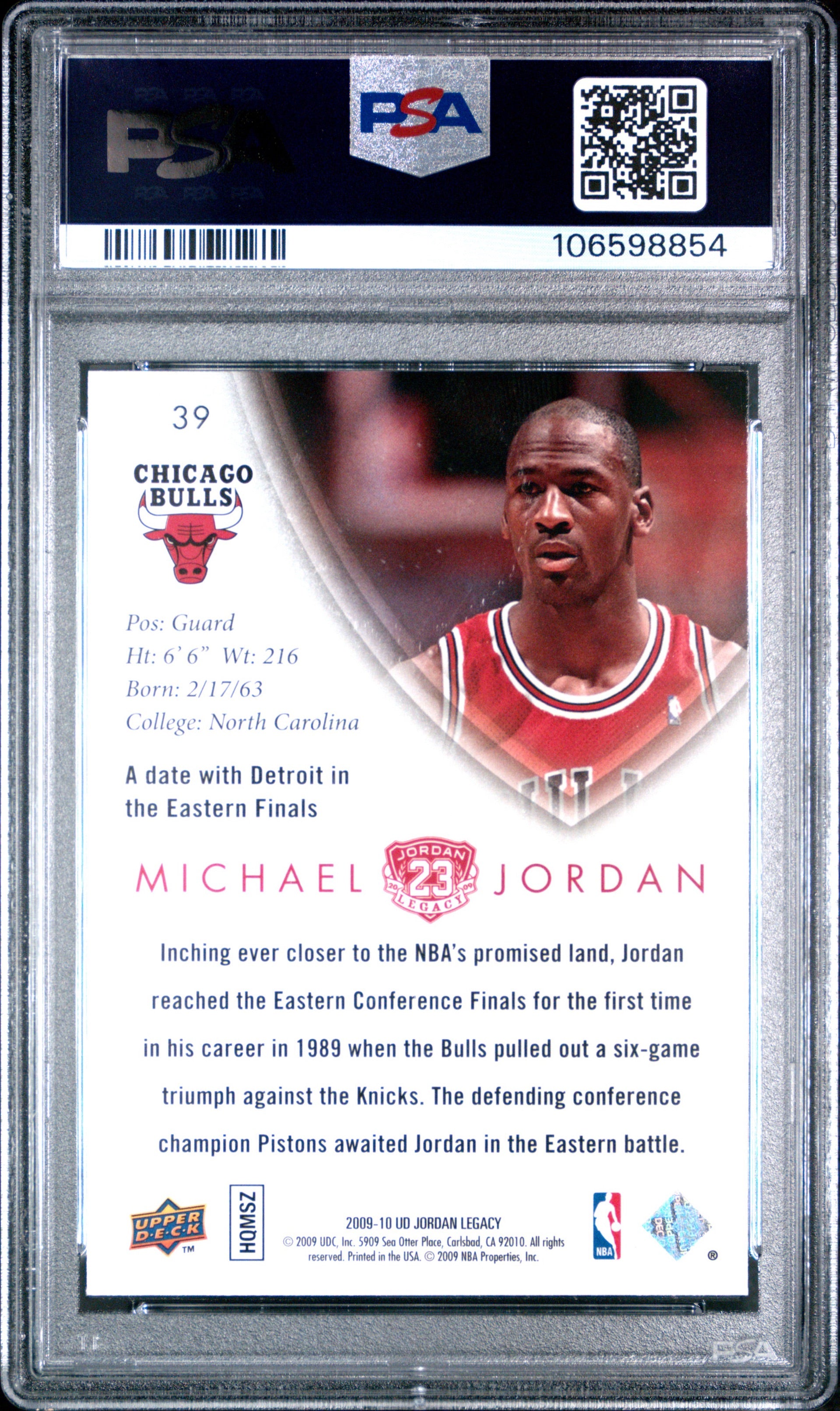 2009 UPPER DECK JORDAN LEGACY GOLD #39 MICHAEL JORDAN GOLD PSA 10 GEM MINT