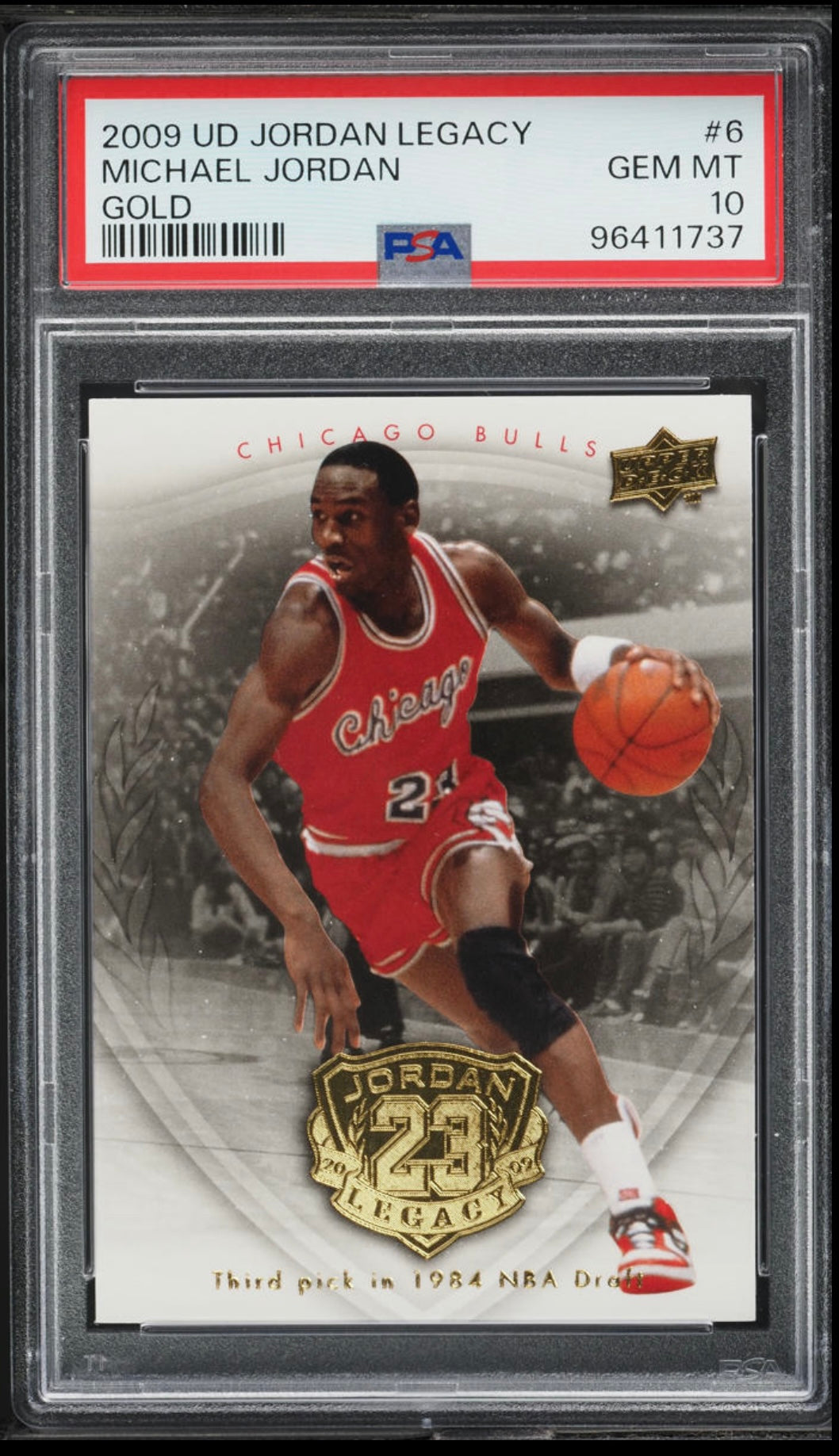 2009 UPPER DECK JORDAN LEGACY GOLD #6 MICHAEL JORDAN GOLD PSA 10 GEM MINT