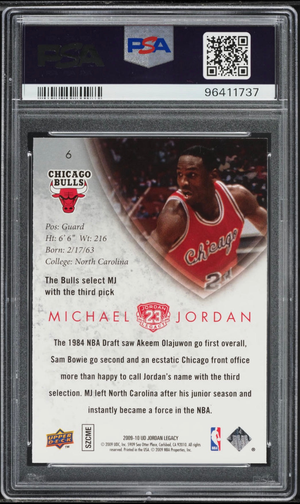 2009 UPPER DECK JORDAN LEGACY GOLD #6 MICHAEL JORDAN GOLD PSA 10 GEM MINT